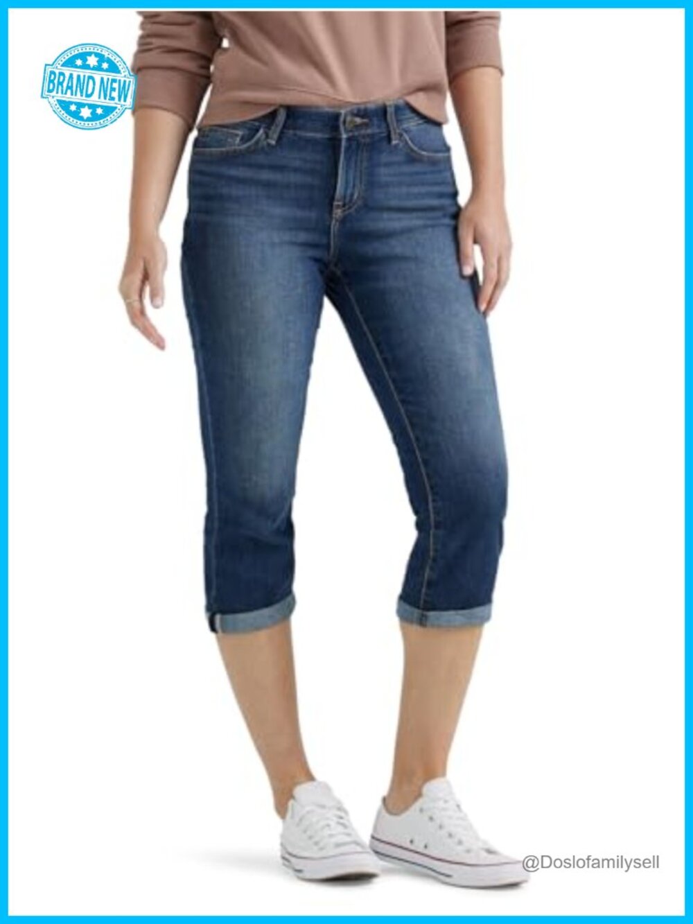 Lee Flex Motion Regular Fit 5 Pocket Capri Jeans Mid Rise Cropped